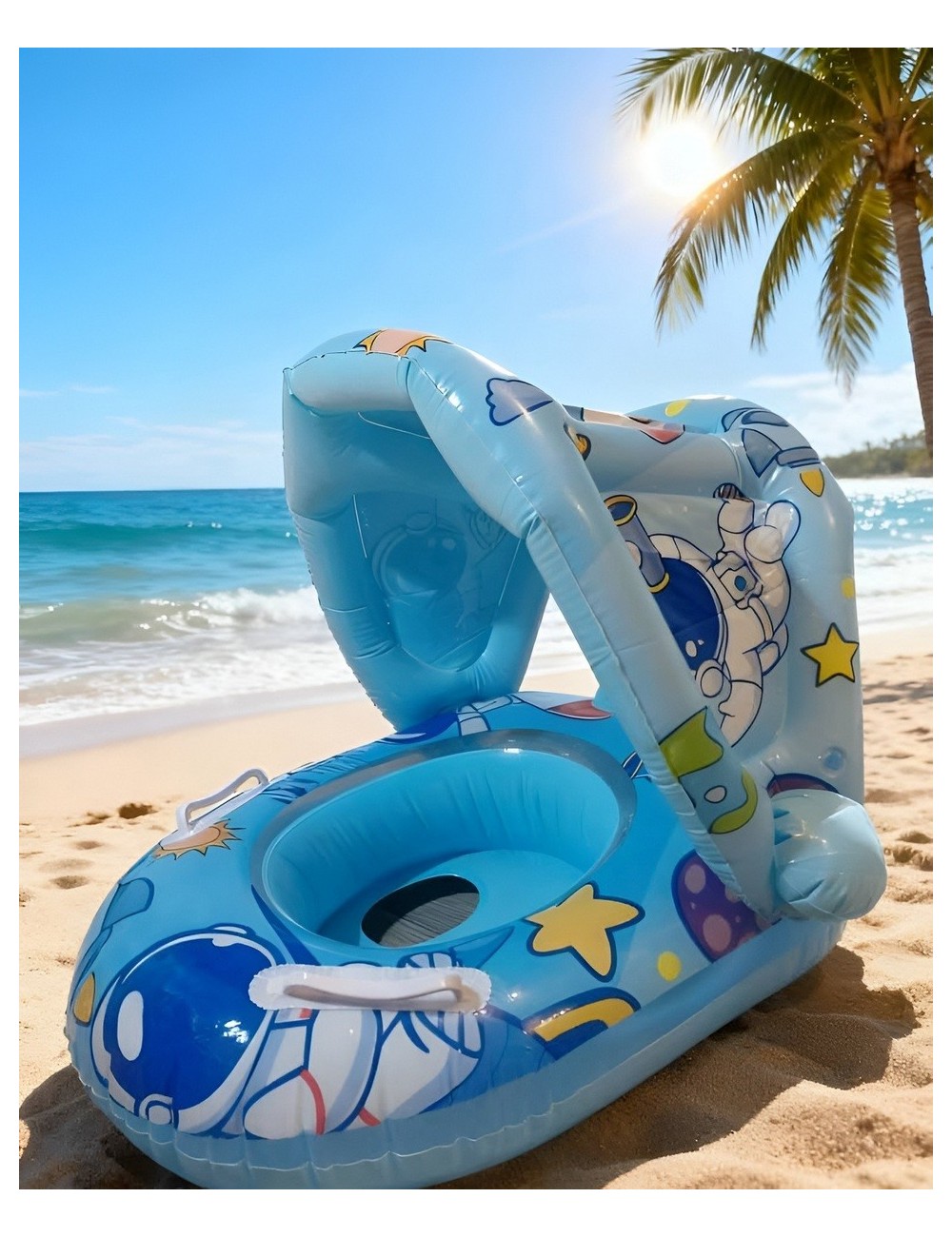 Inflable Bebé Flotador Con Sombra Diseño Astronauta