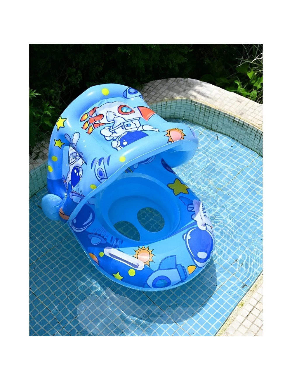 Inflable Bebé Flotador Con Sombra Diseño Astronauta