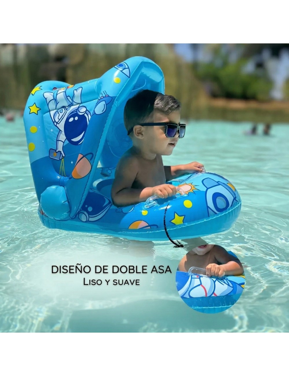 Inflable Bebé Flotador Con Sombra Diseño Astronauta