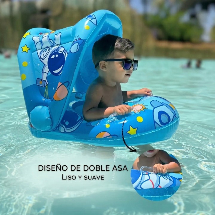 Inflable Bebé Flotador Con Sombra Diseño Astronauta