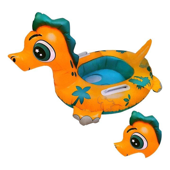 Flotador Inflable Dinosaurio Con Asiento Y Asas Para Bebés