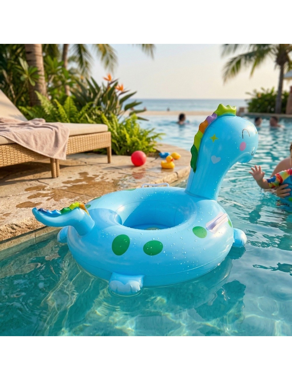 Flotador Inflable Para Bebé Diseño De Dinosaurio Con Asiento