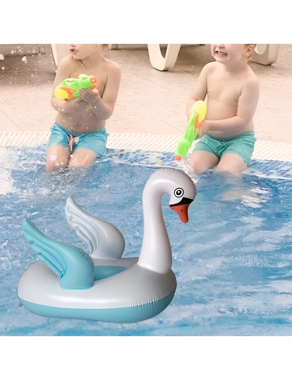 Flotador Boia Bebé Diseño Cisne Con Asiento Para Piscina