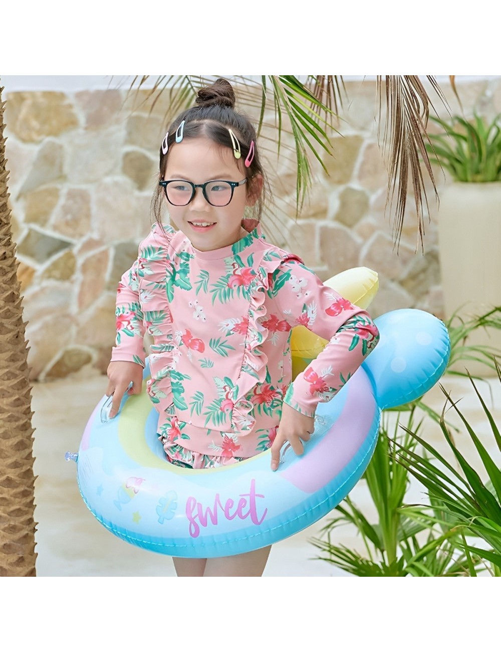 Flotador Inflable Para Niña Con Lazo Y Agarraderas Seguridad