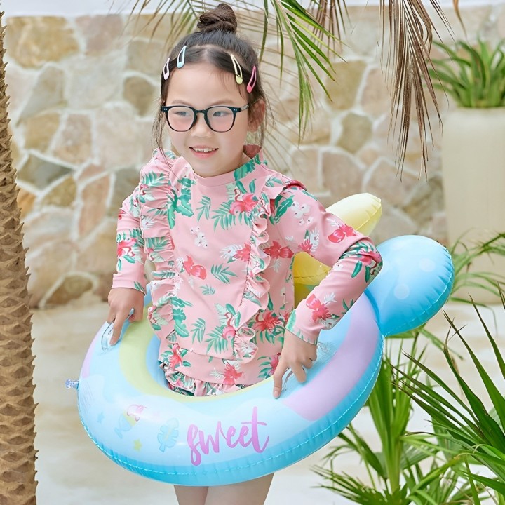 Flotador Inflable Para Niña Con Lazo Y Agarraderas Seguridad