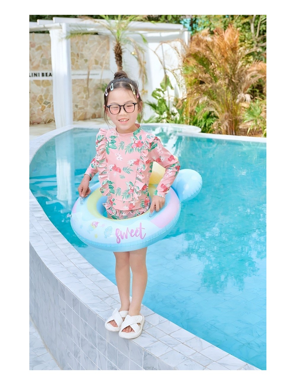 Flotador Inflable Para Niña Con Lazo Y Agarraderas Seguridad