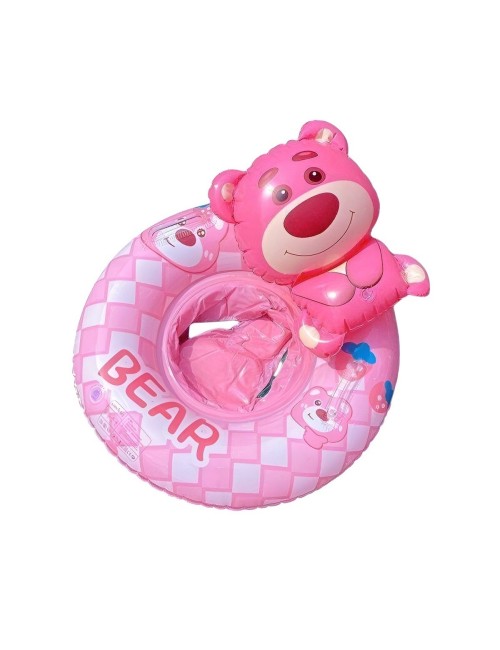 Flotador Inflable Para Bebé Diseño De Oso Rosa Con Asiento