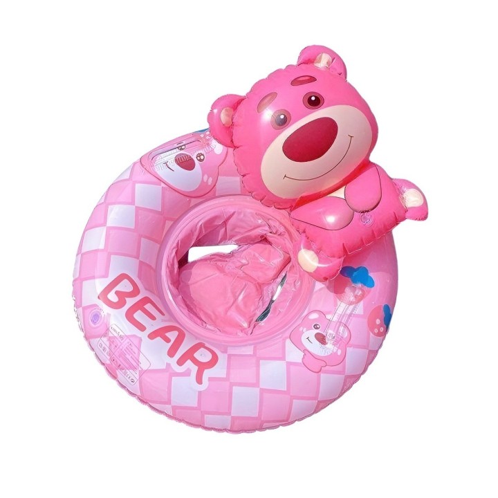 Flotador Inflable Para Bebé Diseño De Oso Rosa Con Asiento
