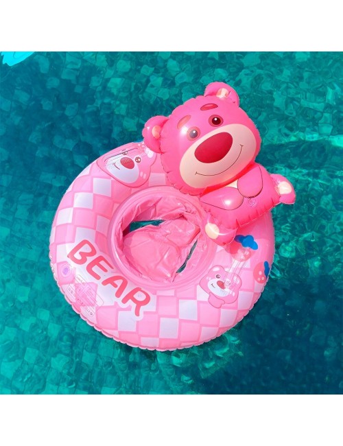 Flotador Inflable Para Bebé Diseño De Oso Rosa Con Asiento
