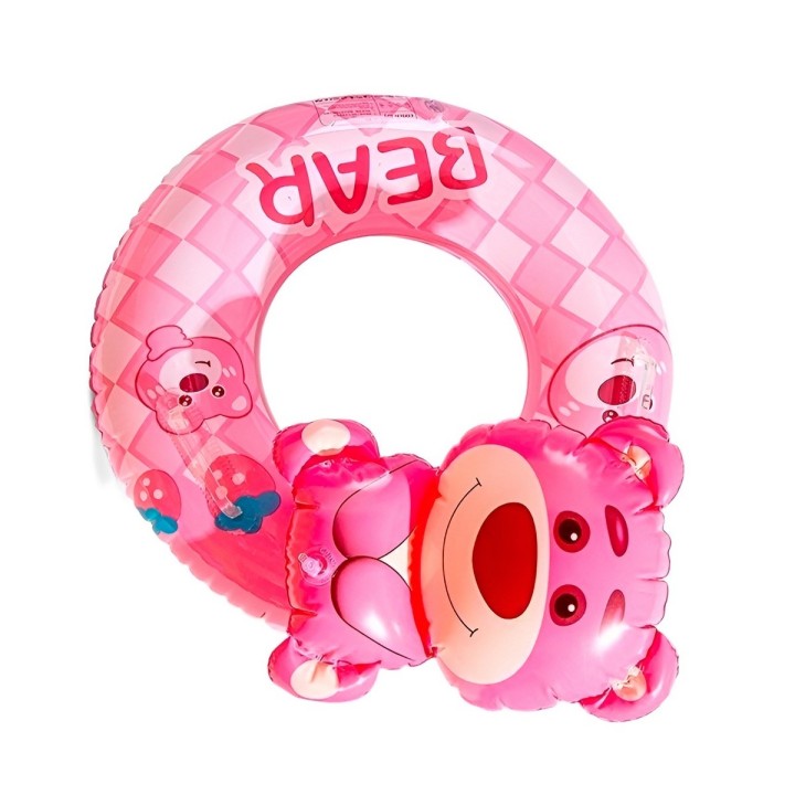 Flotador Inflable Para Bebé Diseño De Oso Rosa Con Asiento