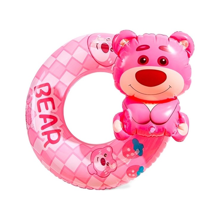 Flotador Inflable Para Bebé Diseño De Oso Rosa Con Asiento