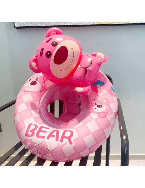 Flotador Inflable Para Bebé Diseño De Oso Rosa Con Asiento