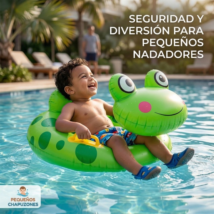 Título Flotador Inflable Bebé Diseño Rana Asiento Agarre