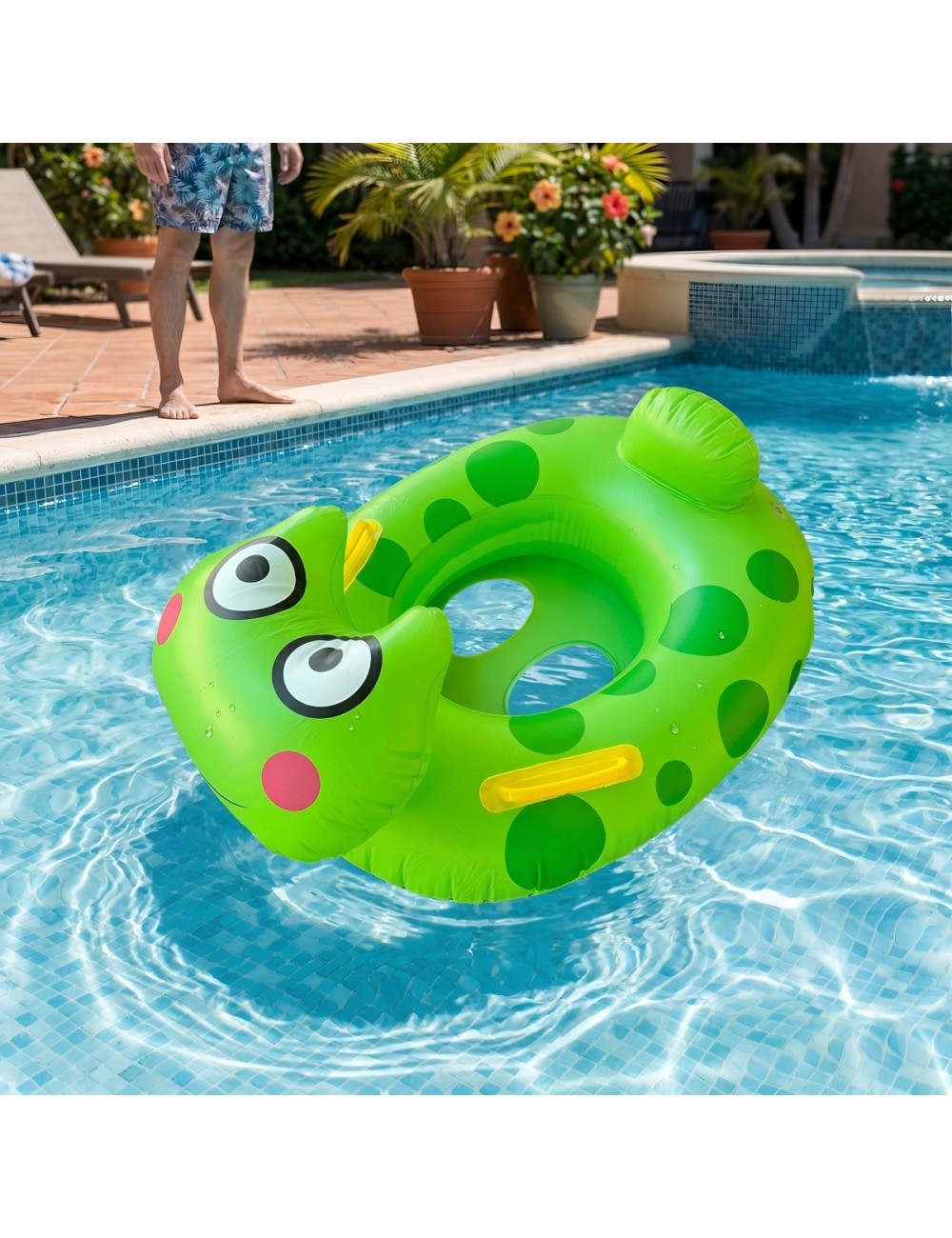 Título Flotador Inflable Bebé Diseño Rana Asiento Agarre