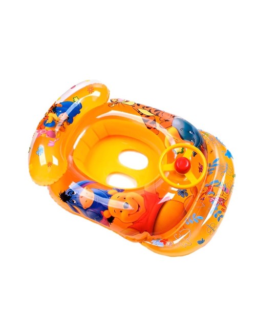 Flotador Inflable Bebé Osito Y Tigre Techo Parasol Y Timón