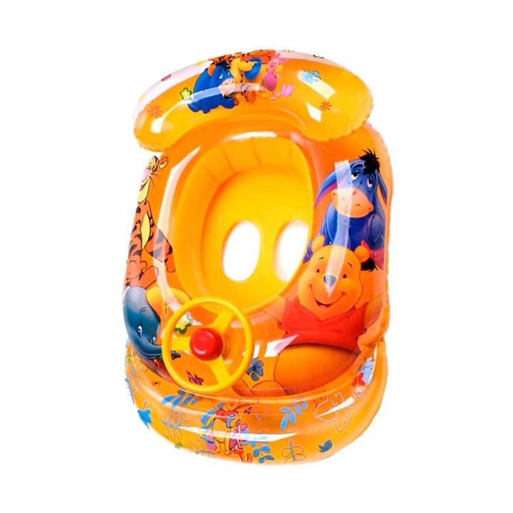 Flotador Inflable Bebé Osito Y Tigre Techo Parasol Y Timón