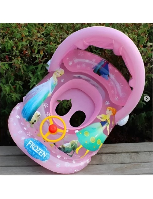 Flotador Inflable Bebé Princesa Techo Parasol Y Timón