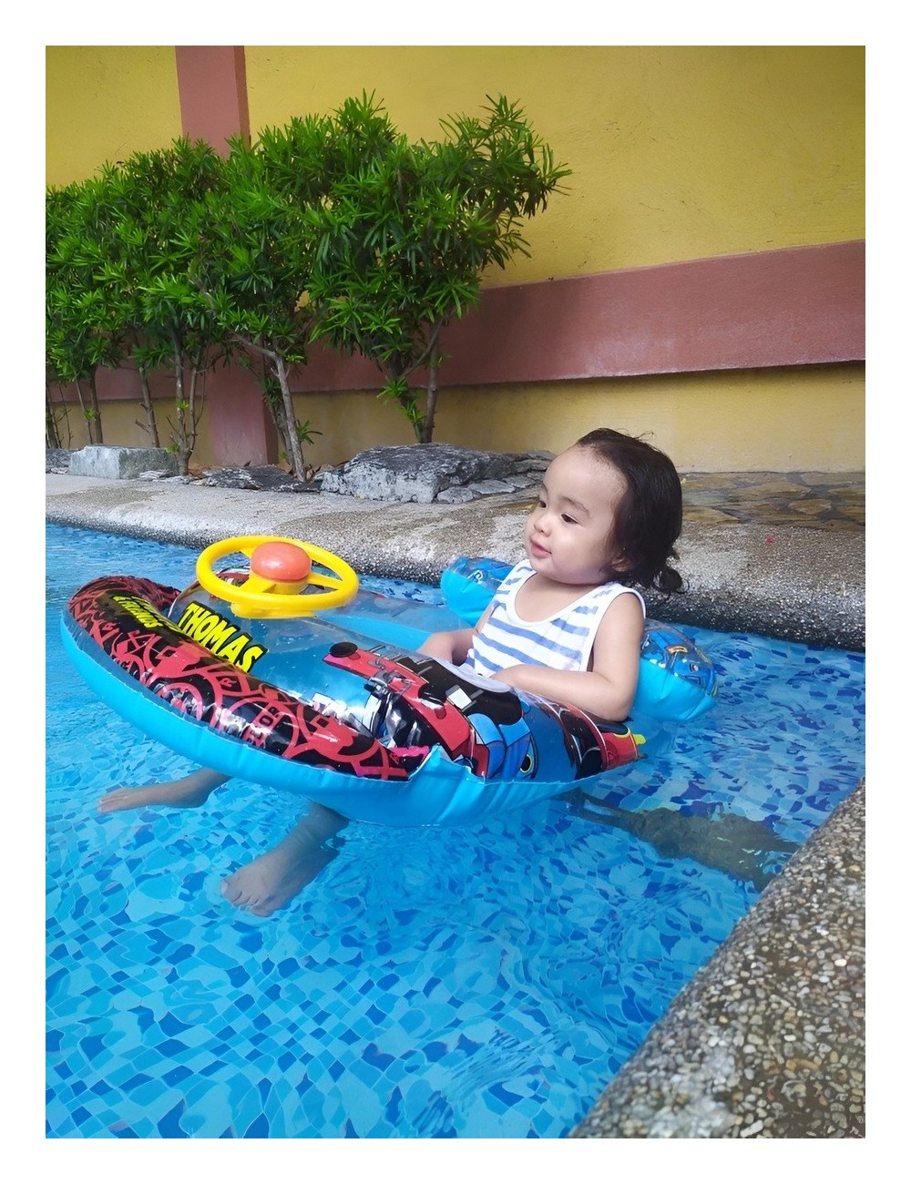 Flotador Inflable Bebé Tren Techo Parasol Y Timón