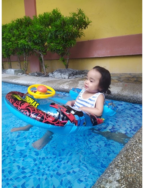 Flotador Inflable Bebé Tren Techo Parasol Y Timón