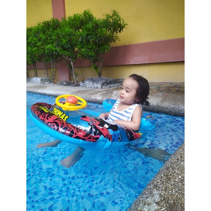 Flotador Inflable Bebé Tren Techo Parasol Y Timón