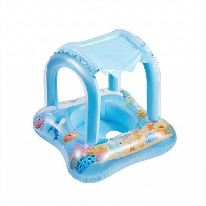 Flotador Inflable Para Bebé Con Techo Protector Solar Uv