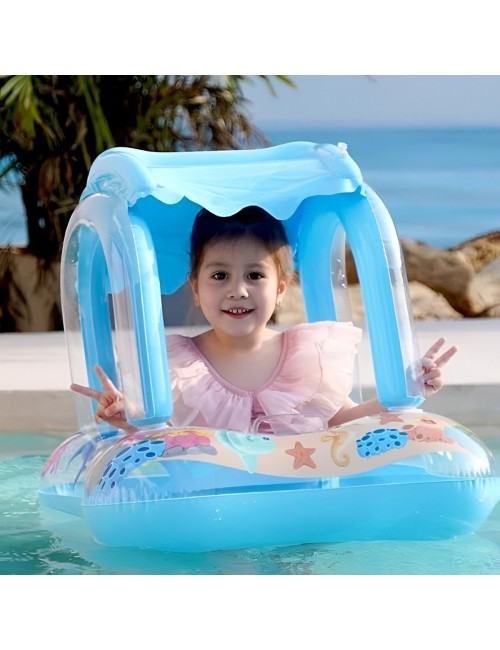 Flotador Inflable Para Bebé Con Techo Protector Solar Uv