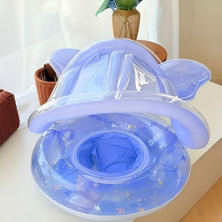 Flotador Bebé Con Techo Protección Solar Y Alas De Ángel