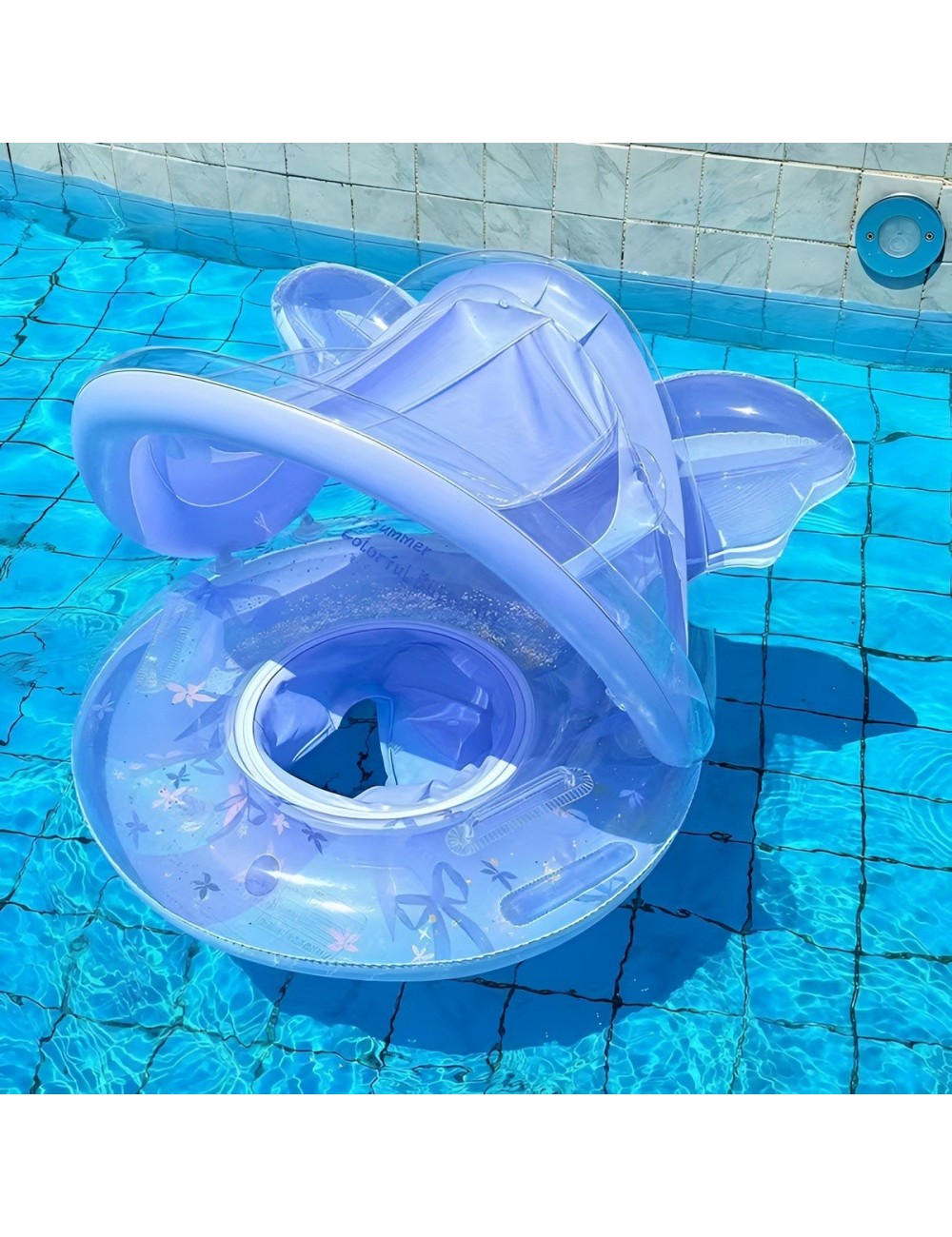 Flotador Bebé Con Techo Protección Solar Y Alas De Ángel