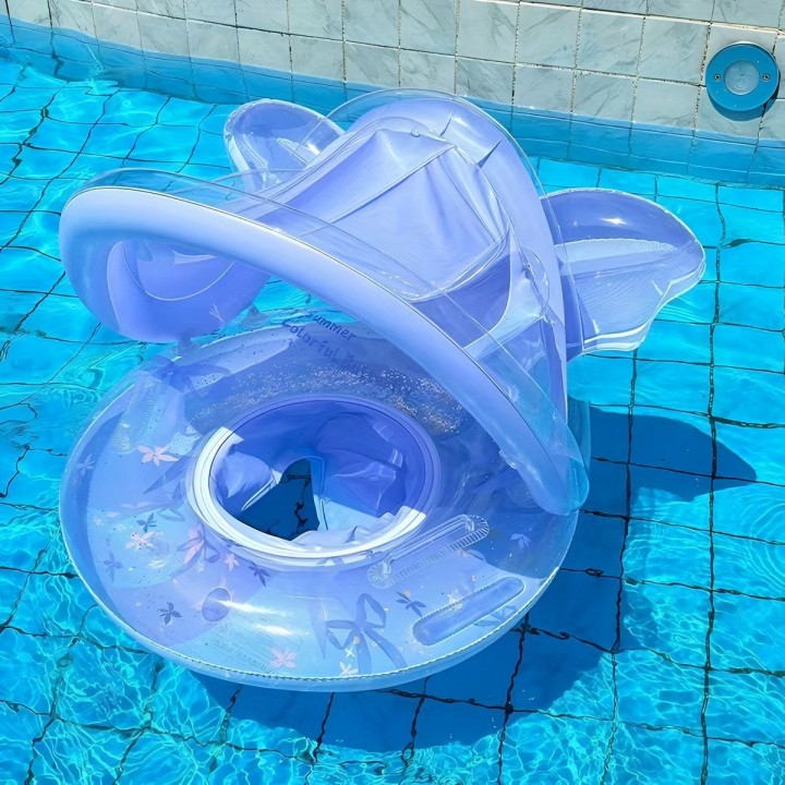 Flotador Bebé Con Techo Protección Solar Y Alas De Ángel