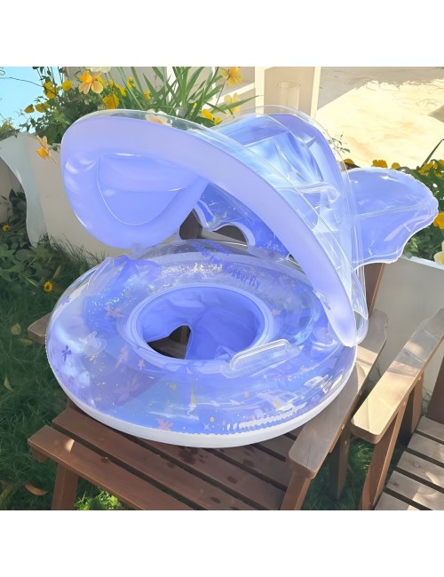 Flotador Bebé Con Techo Protección Solar Y Alas De Ángel