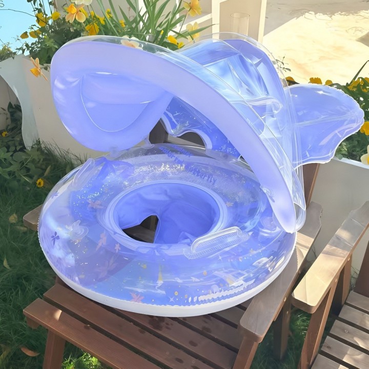 Flotador Bebé Con Techo Protección Solar Y Alas De Ángel