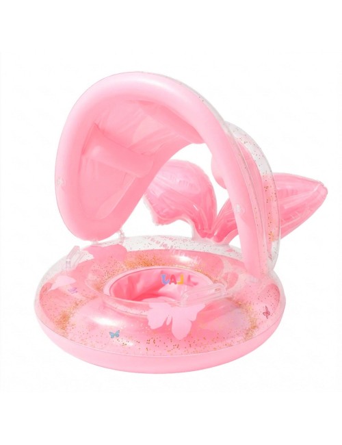 Flotador Bebé Con Techo Protección Solar Y Alas De Ángel