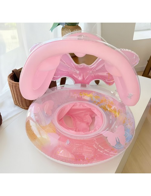 Flotador Bebé Con Techo Protección Solar Y Alas De Ángel