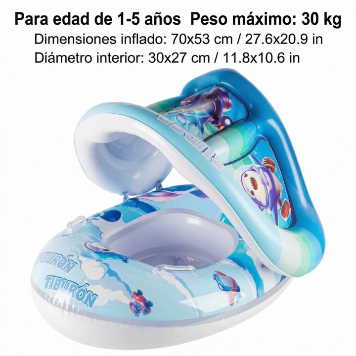Flotador Inflable Bebé Tematico Techo Y Asiento