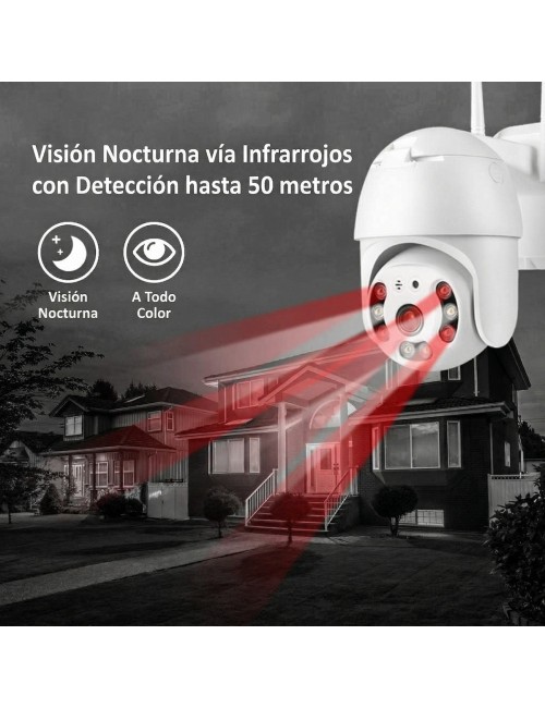 Cámara De Seguridad Exterior Wifi 1080p Domo Visión Nocturna