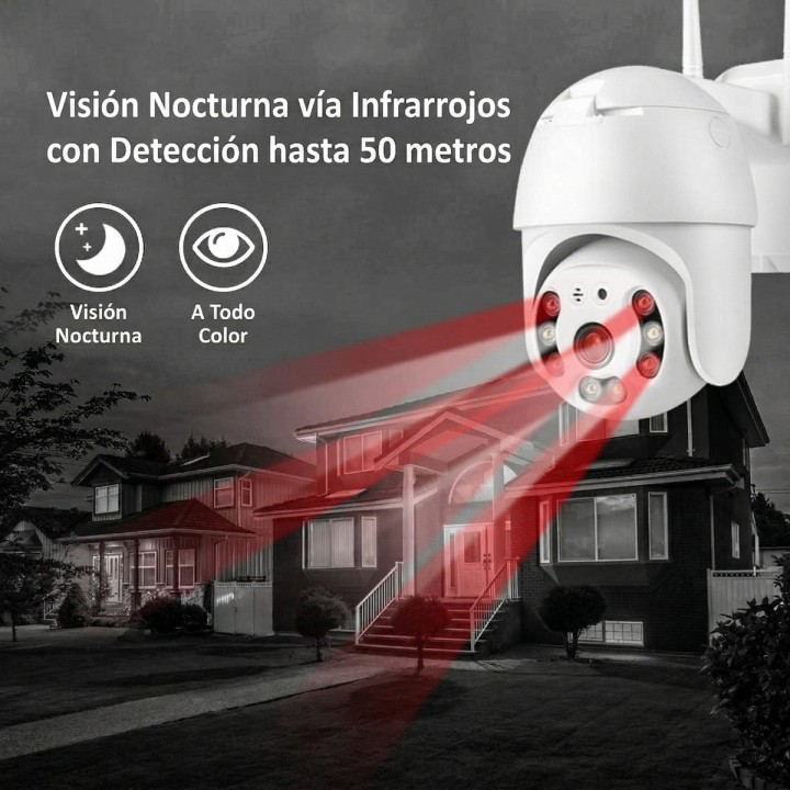 Cámara De Seguridad Exterior Wifi 1080p Domo Visión Nocturna