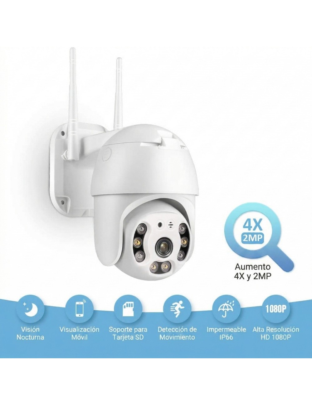 Cámara De Seguridad Exterior Wifi 1080p Domo Visión Nocturna