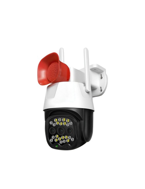 Cámara De Seguridad Exterior 360° 3mp Wifi & 4g Lte + Sirena