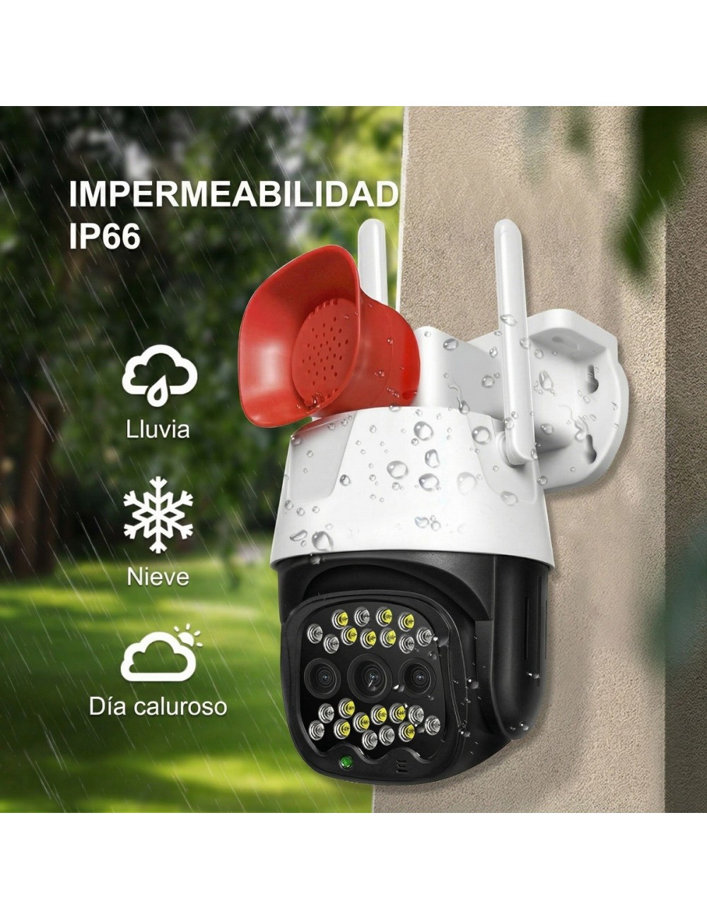 Cámara De Seguridad Exterior 360° 3mp Wifi & 4g Lte + Sirena