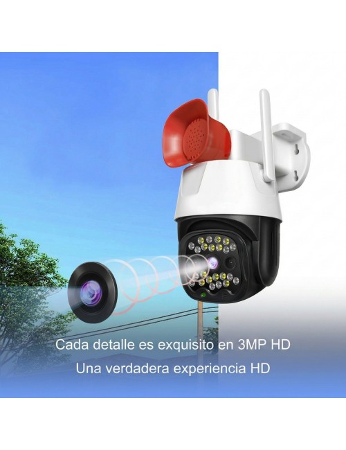 Cámara De Seguridad Exterior 360° 3mp Wifi & 4g Lte + Sirena