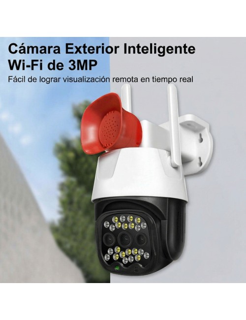 Cámara De Seguridad Exterior 360° 3mp Wifi & 4g Lte + Sirena