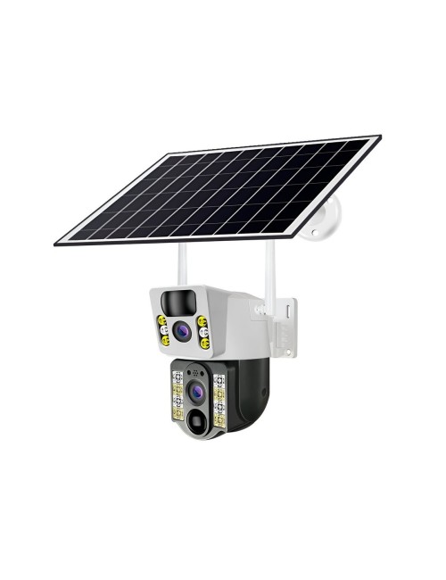 Cámara De Seguridad Solar Ptz Doble Lente Wifi V380 Pro Hd