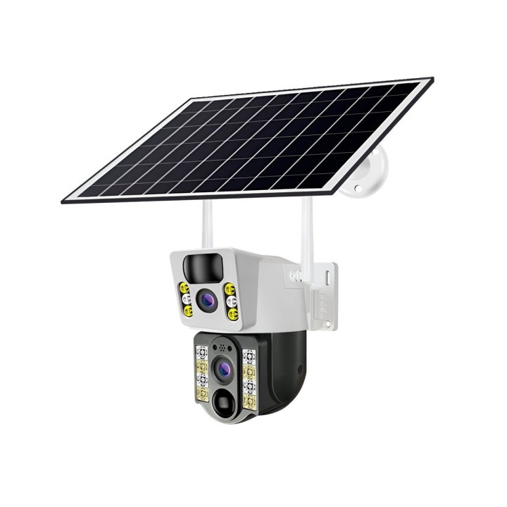 Cámara De Seguridad Solar Ptz Doble Lente Wifi V380 Pro Hd