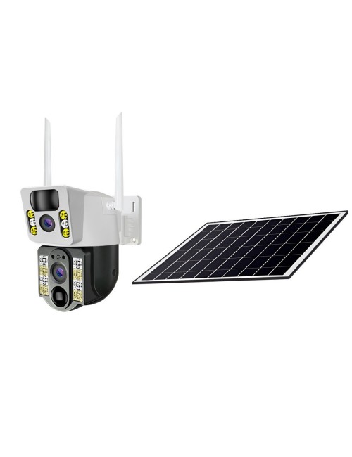 Cámara De Seguridad Solar Ptz Doble Lente Wifi V380 Pro Hd