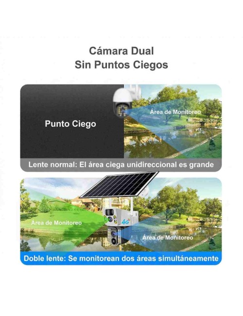 Cámara De Seguridad Solar Ptz Doble Lente Wifi V380 Pro Hd
