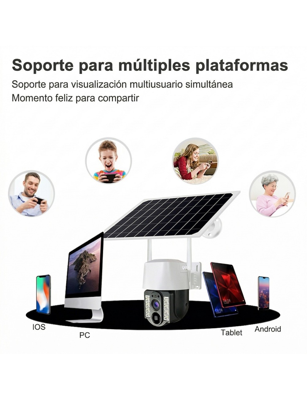 Cámara De Seguridad Solar Ptz Doble Lente 2mp Wifi V380 Pro