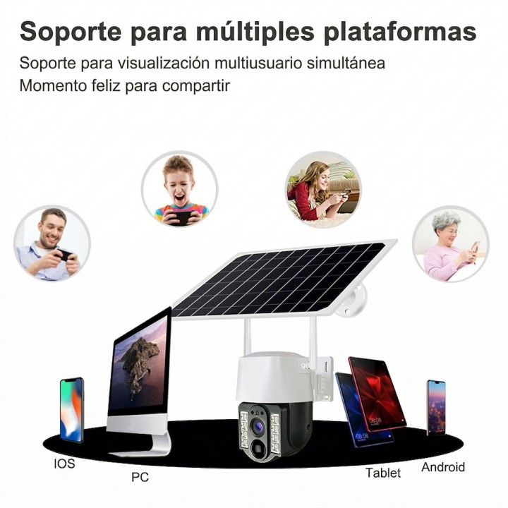 Cámara De Seguridad Solar Ptz Doble Lente 2mp Wifi V380 Pro