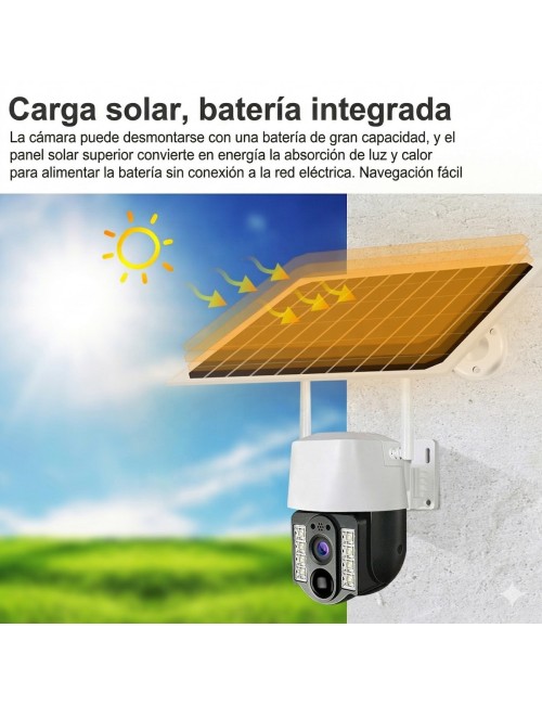 Cámara De Seguridad Solar Ptz Doble Lente 2mp Wifi V380 Pro
