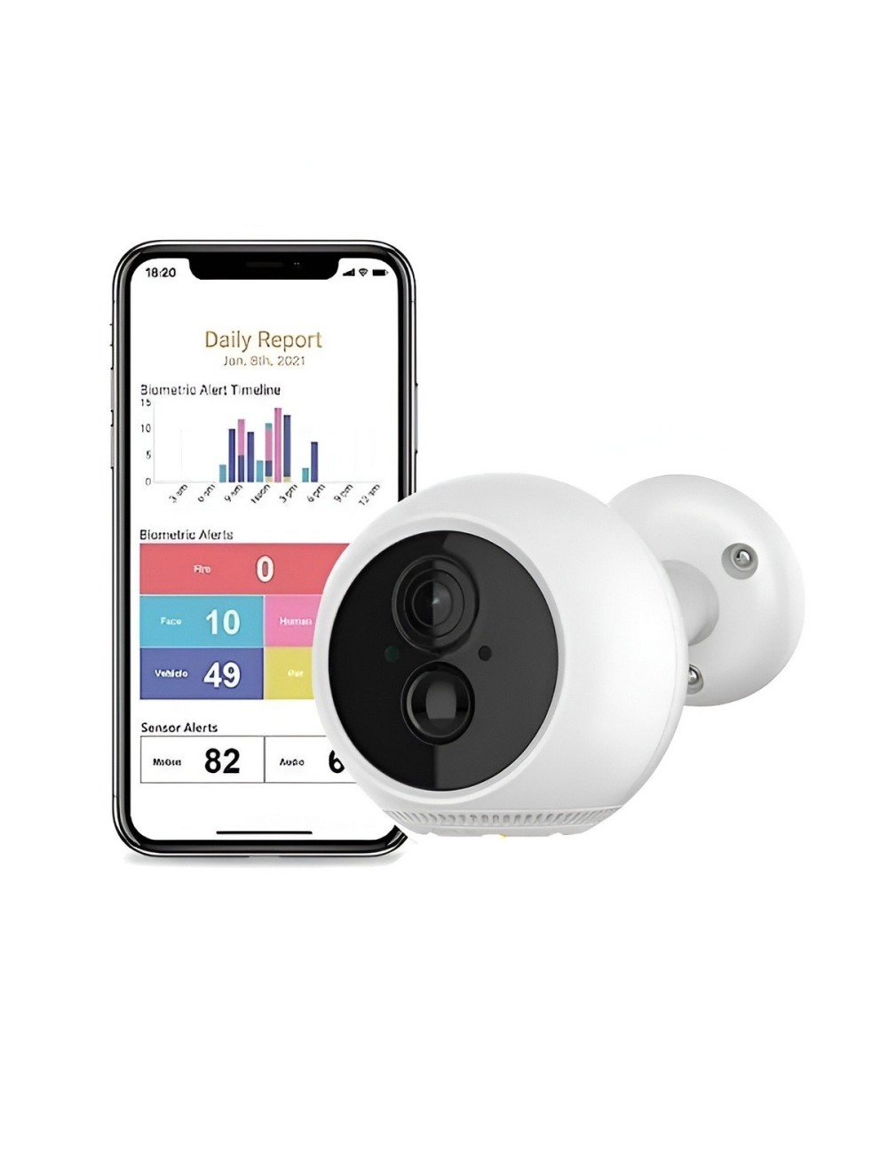 Cámara Seguridad Exterior 3mp Wifi Batería Recargable Ip66