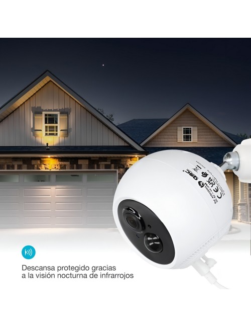 Cámara Seguridad Exterior 3mp Wifi Batería Recargable Ip66